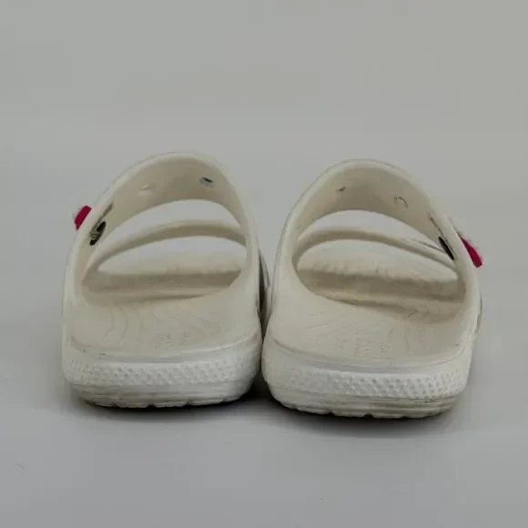 Crocs Unisex Slide Sandals Size M6 W8 White Multicolor Comfort Open Toe Poolcore - Picture 8 of 9